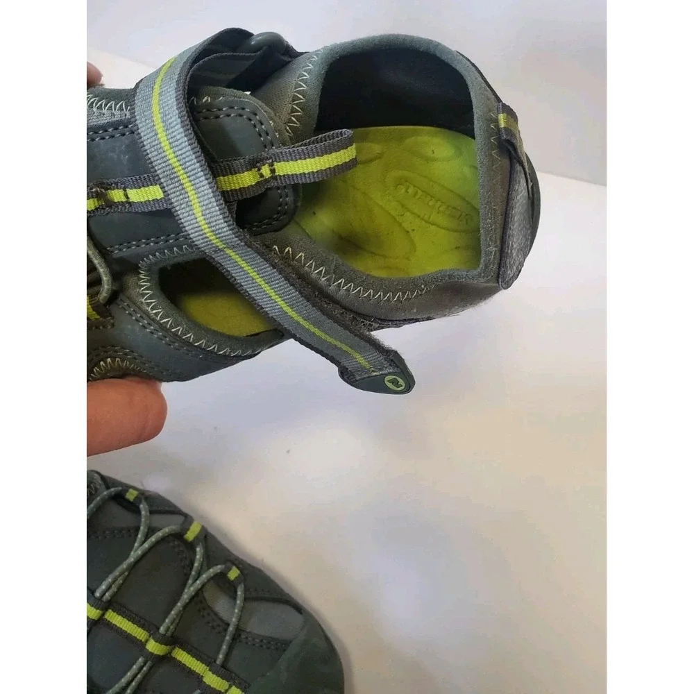 Merrell Hydro 2 Hiker Closed Toe Sandals Gray Green Water Shoes Big Kids Size 6M
